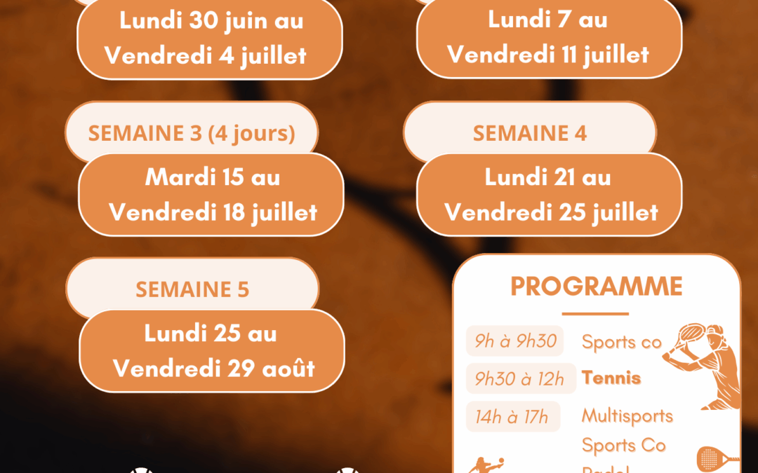 Du sport, du tennis, et du soleil… Les vacances sportives sont de retour cette année ☀️