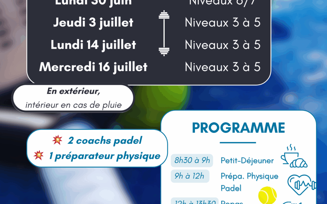 Stages de padel – Cet été au club ☀️