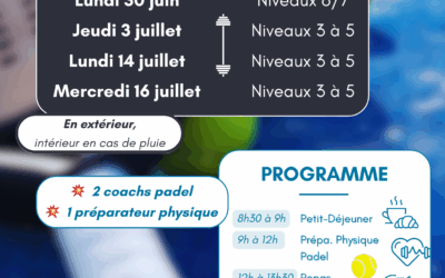Stages de padel – Cet été au club ☀️