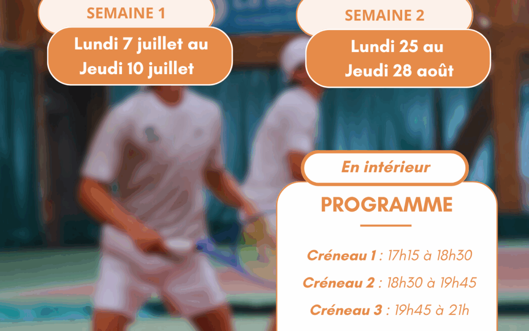 Stages de tennis Adultes – Cet été au club ☀️